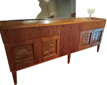 5-door sideboard in walnut by La Permanente Mobili Cantù, 70s