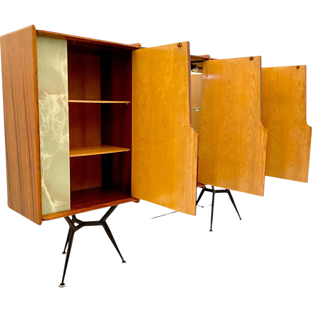 Sideboard in rosewood and marbled glass from the 1960s 16