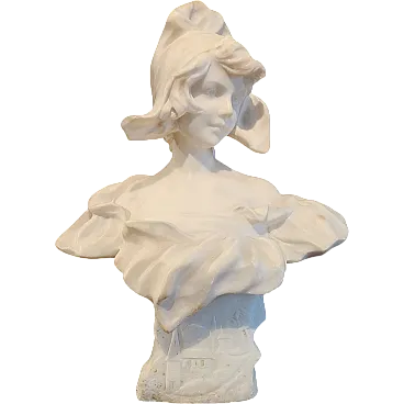 Jean Louis Gregoire, Busto di ragazza, scultura in alabastro, '800