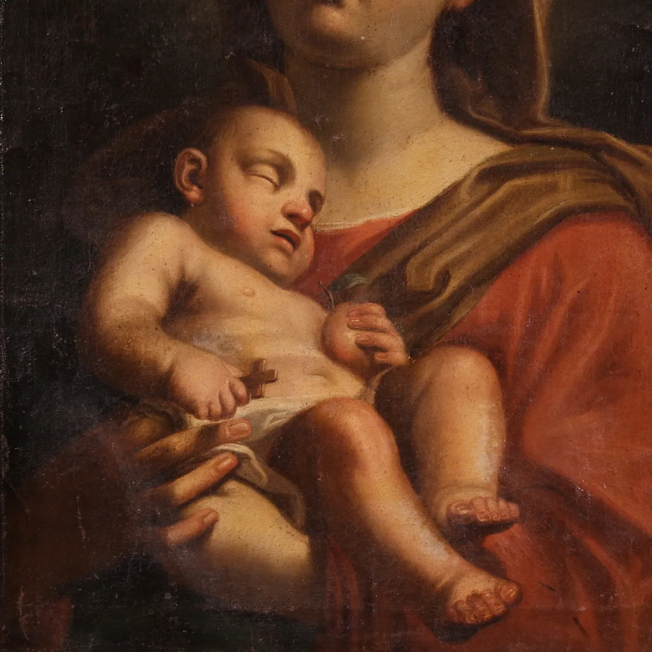 Painting Madonna and Child, 17th century 4