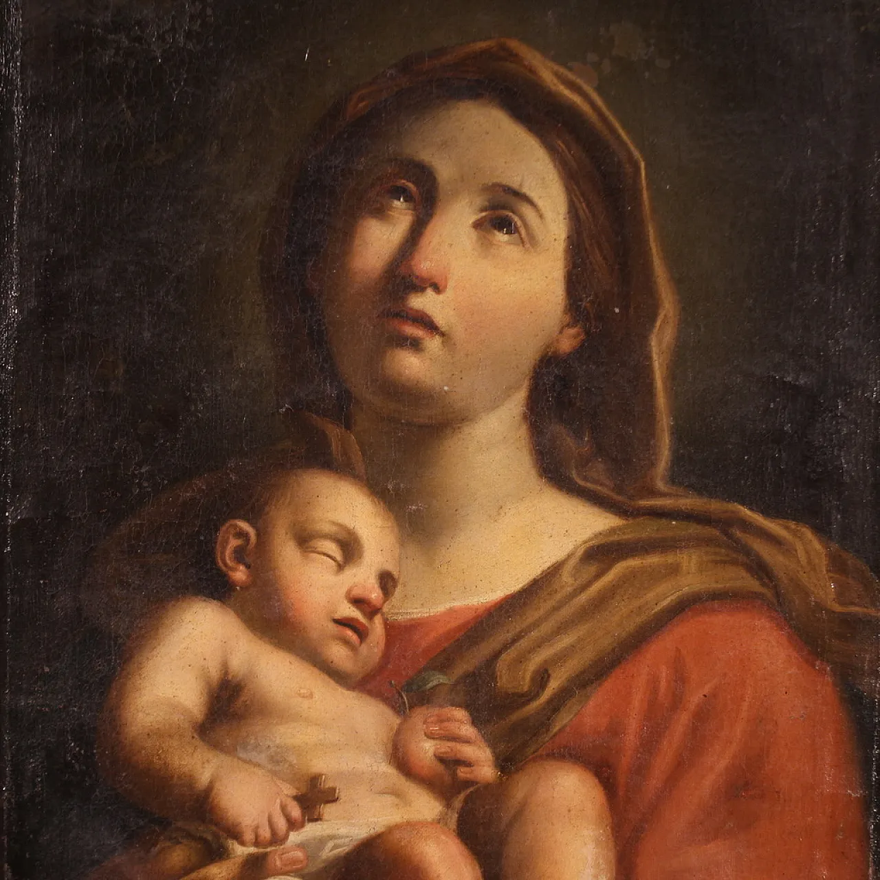 Painting Madonna and Child, 17th century 7