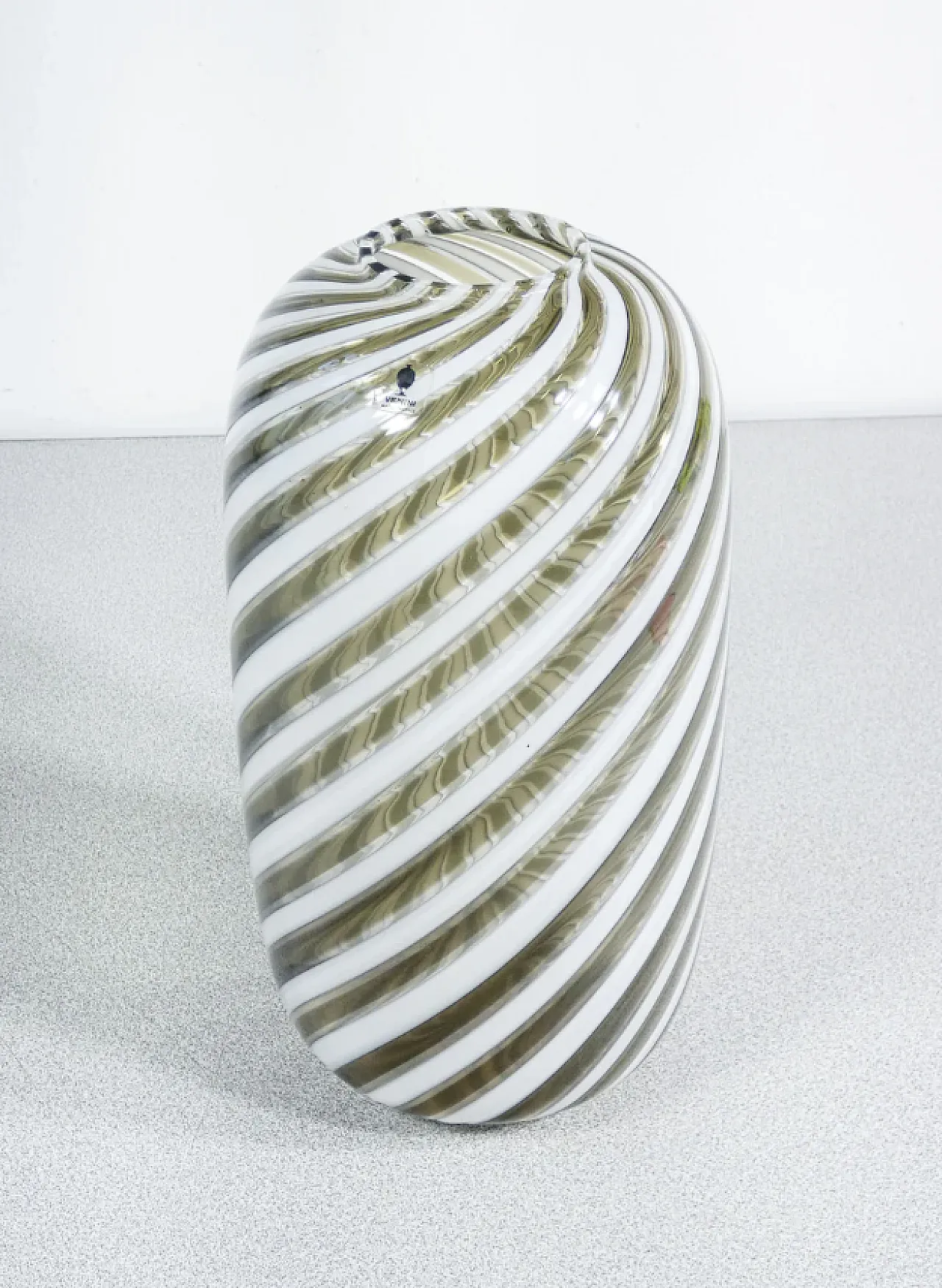 Glass vase with vertical bands by F. Bianconi for Venini, 1980s 1