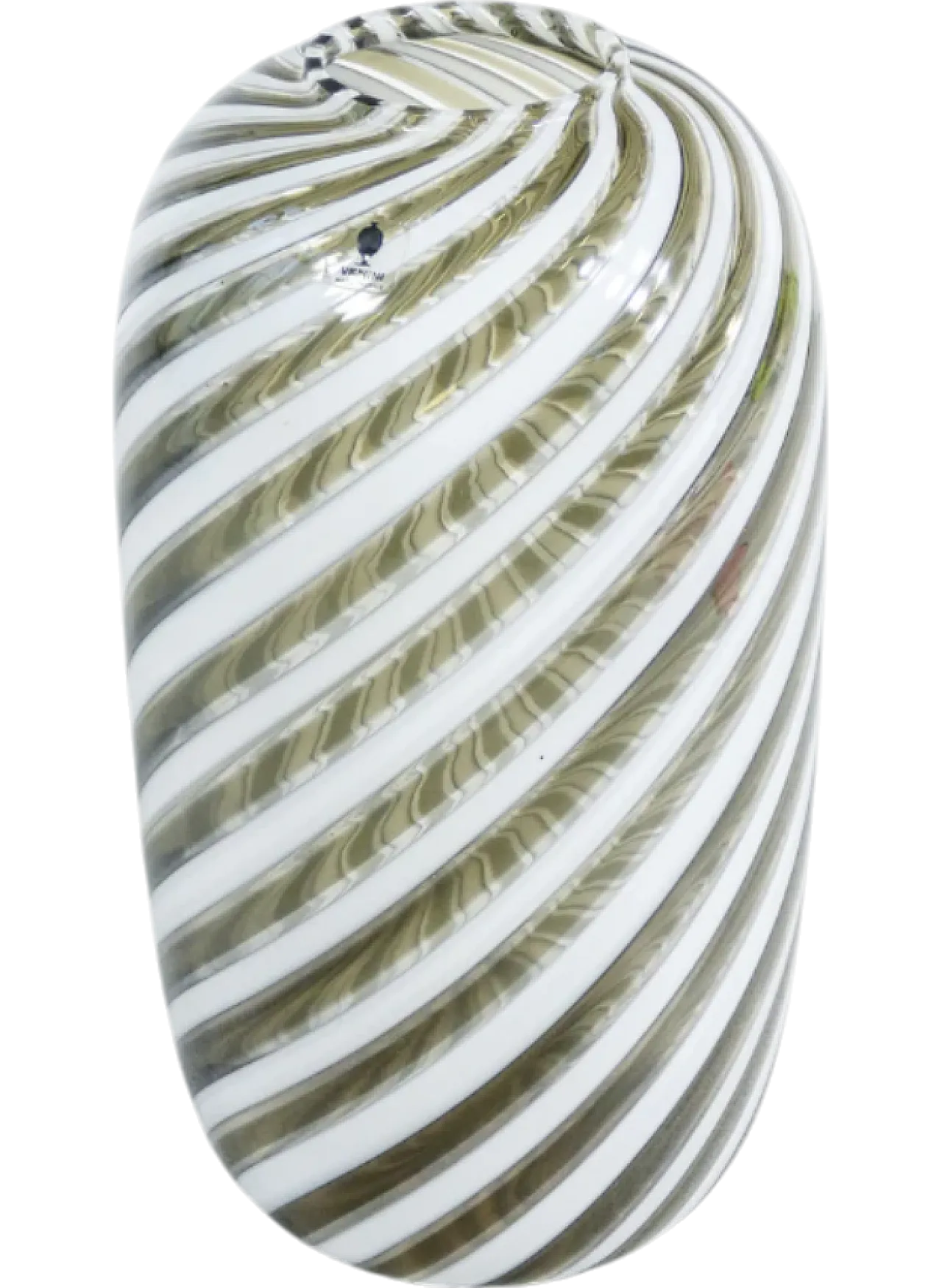 Glass vase with vertical bands by F. Bianconi for Venini, 1980s 8