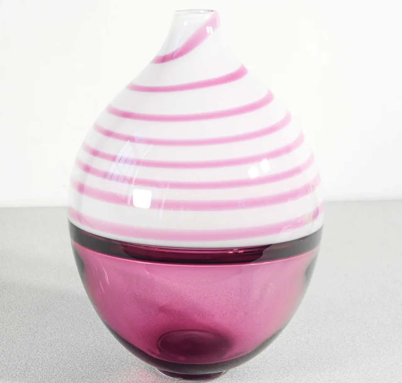 Pink blown Murano glass vase by Paolo Crepax, 1990s 1