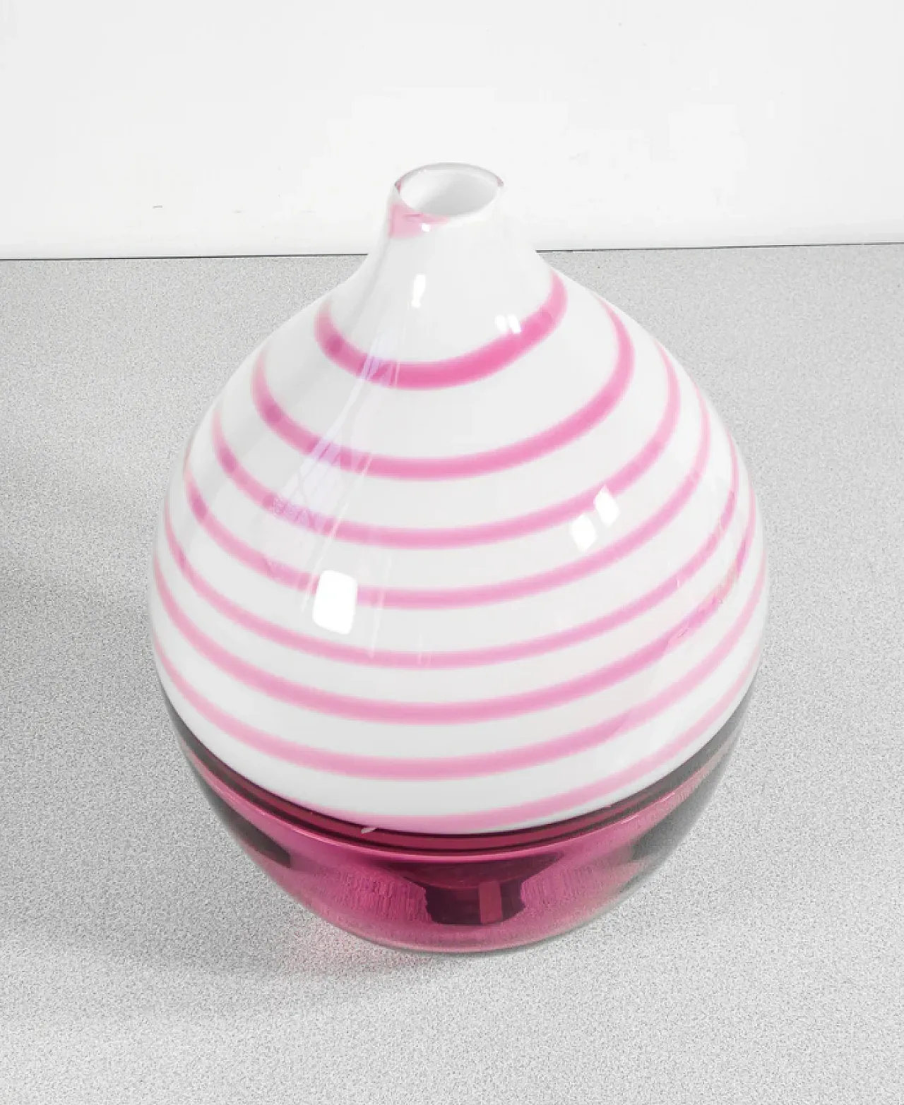 Pink blown Murano glass vase by Paolo Crepax, 1990s 2