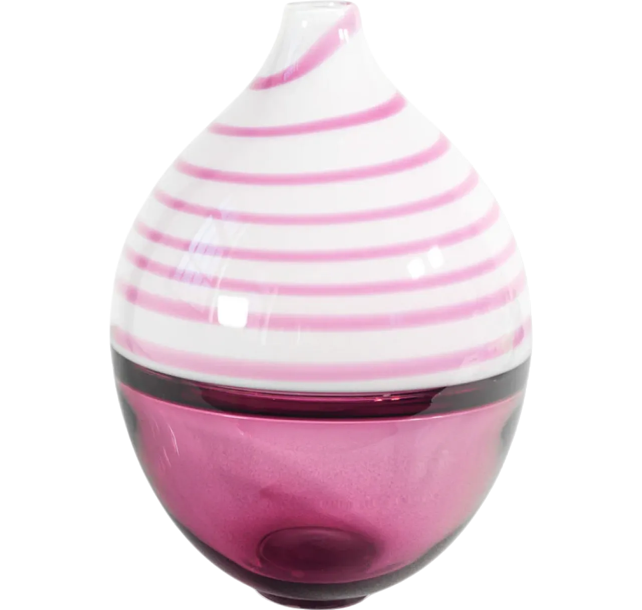 Pink blown Murano glass vase by Paolo Crepax, 1990s 9