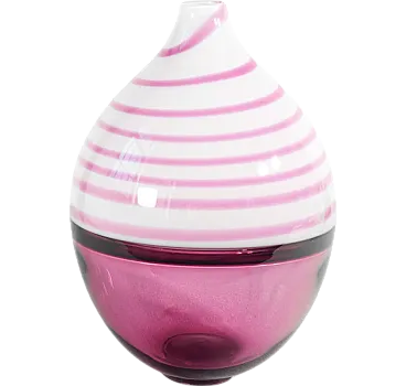 Pink blown Murano glass vase by Paolo Crepax, 1990s