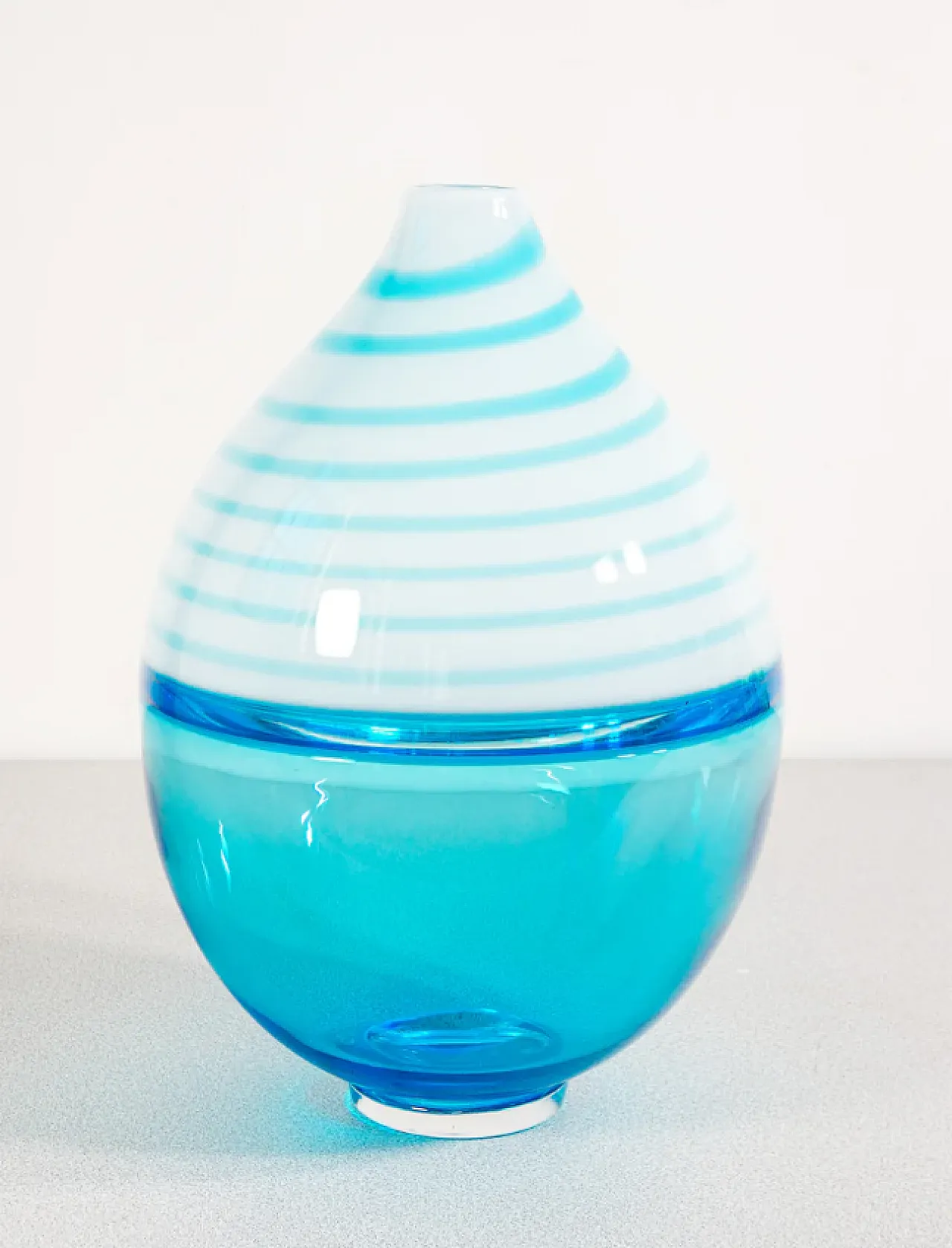 Blue Murano blown glass vase by Paolo Crepax, 1990s 2