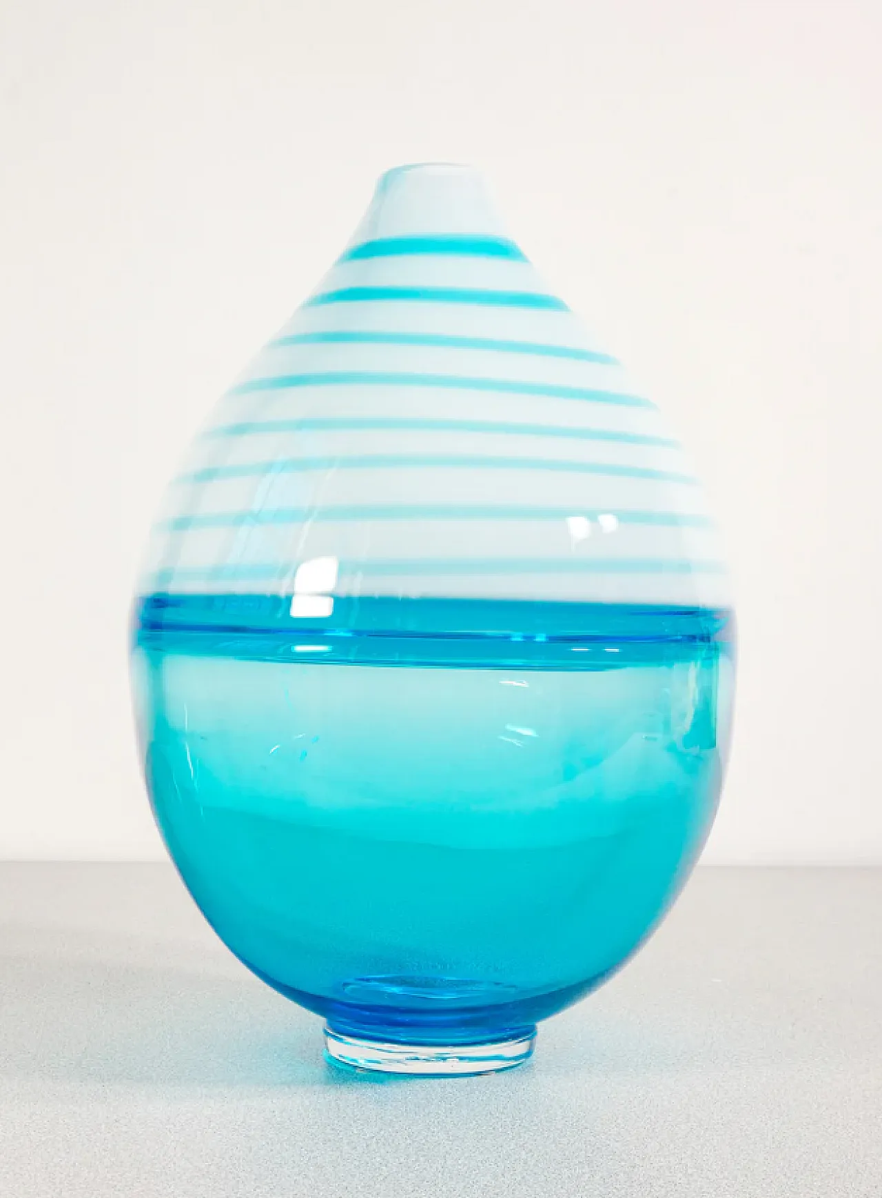 Blue Murano blown glass vase by Paolo Crepax, 1990s 5