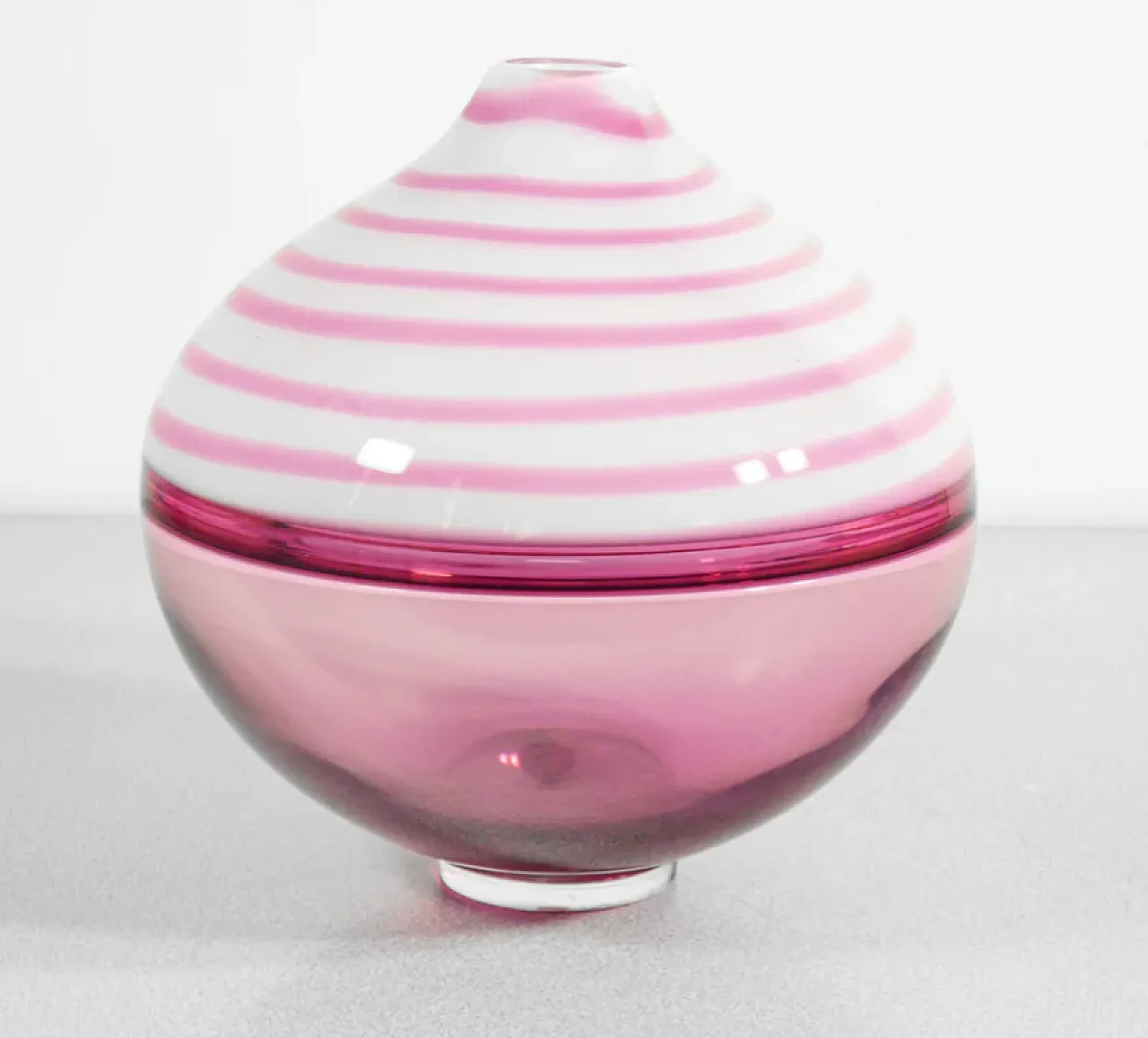 Pink blown Murano glass vase by Paolo Crepax, 1990s 1