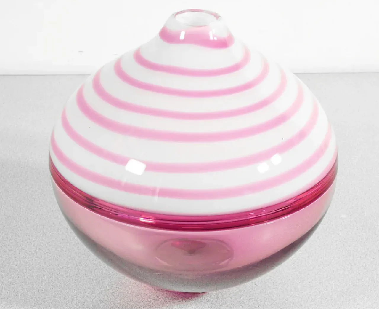 Pink blown Murano glass vase by Paolo Crepax, 1990s 2