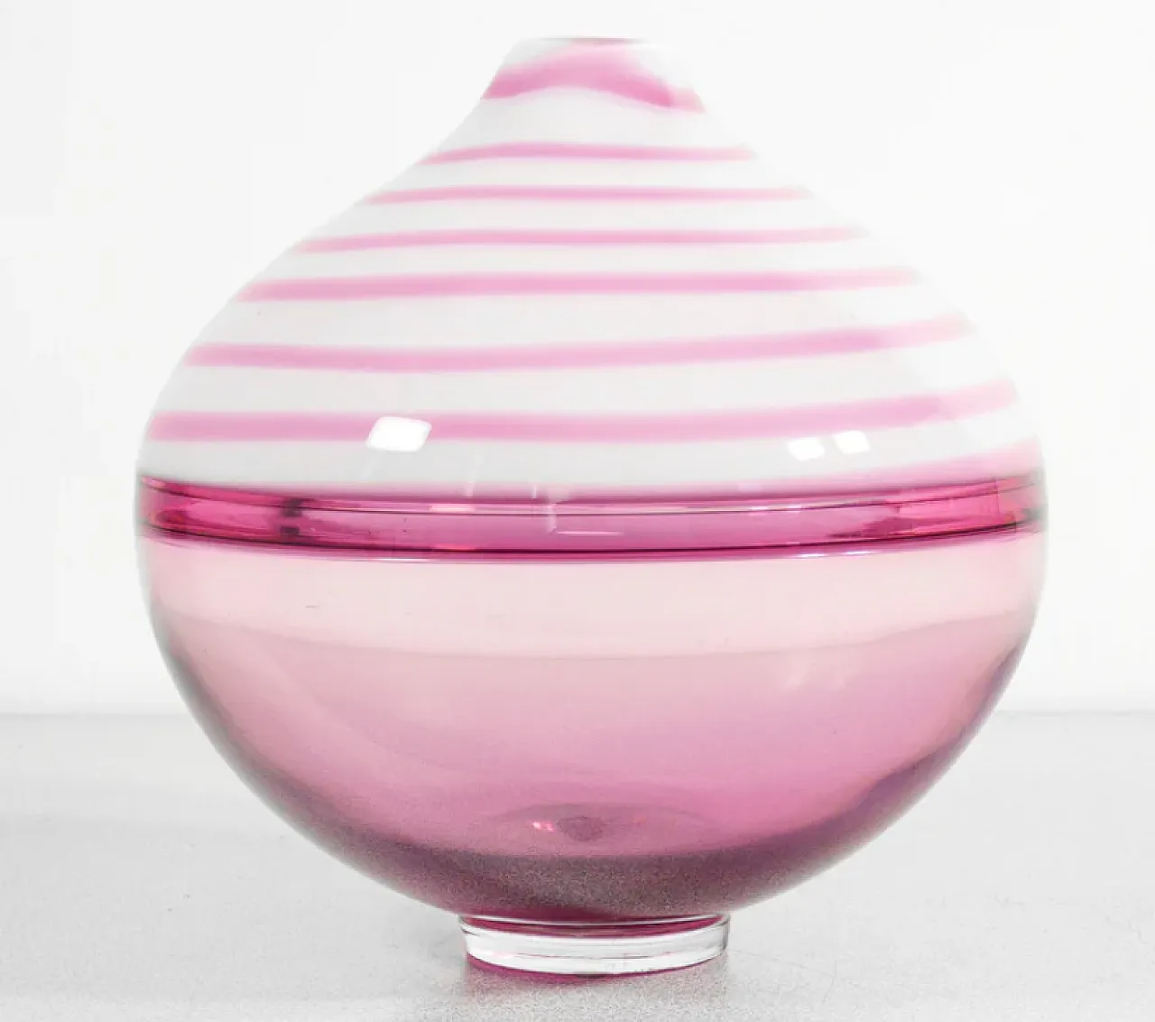 Pink blown Murano glass vase by Paolo Crepax, 1990s 4