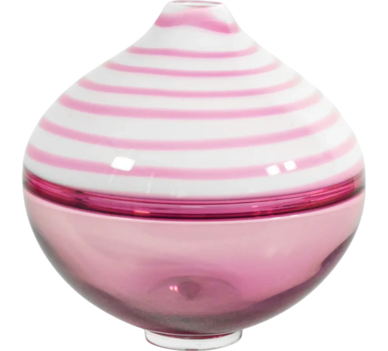 Pink blown Murano glass vase by Paolo Crepax, 1990s 9