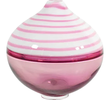 Pink blown Murano glass vase by Paolo Crepax, 1990s