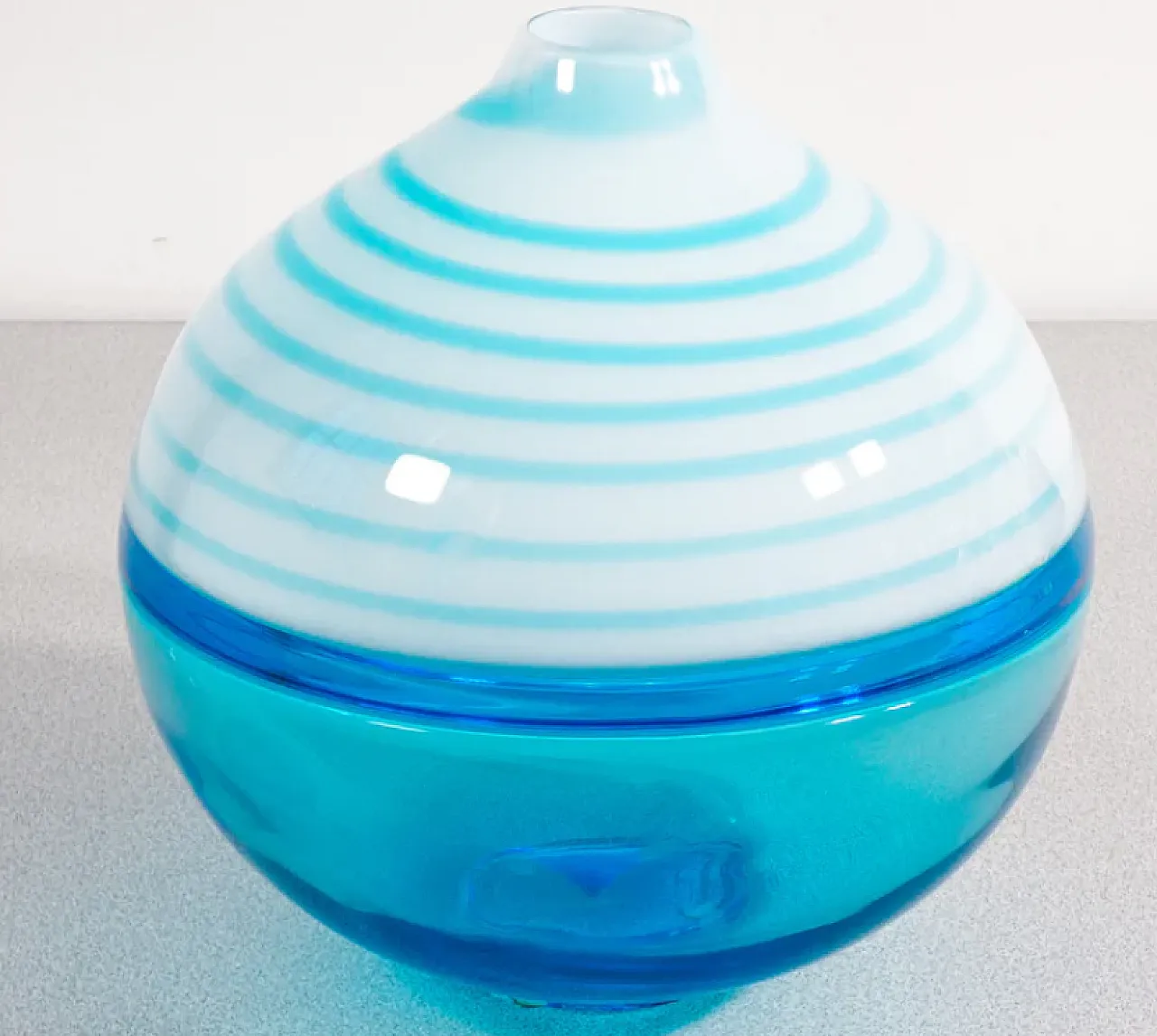 Blue Murano blown glass vase by Paolo Crepax, 1990s 2