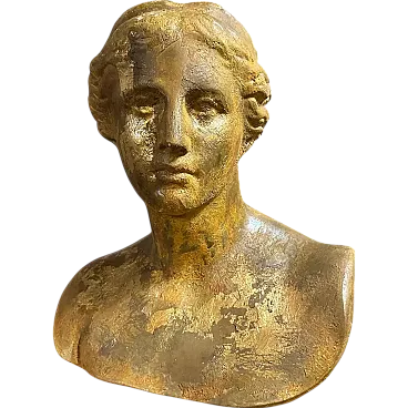 Busto siciliano in gesso dorato di Venere di Milo, anni '50