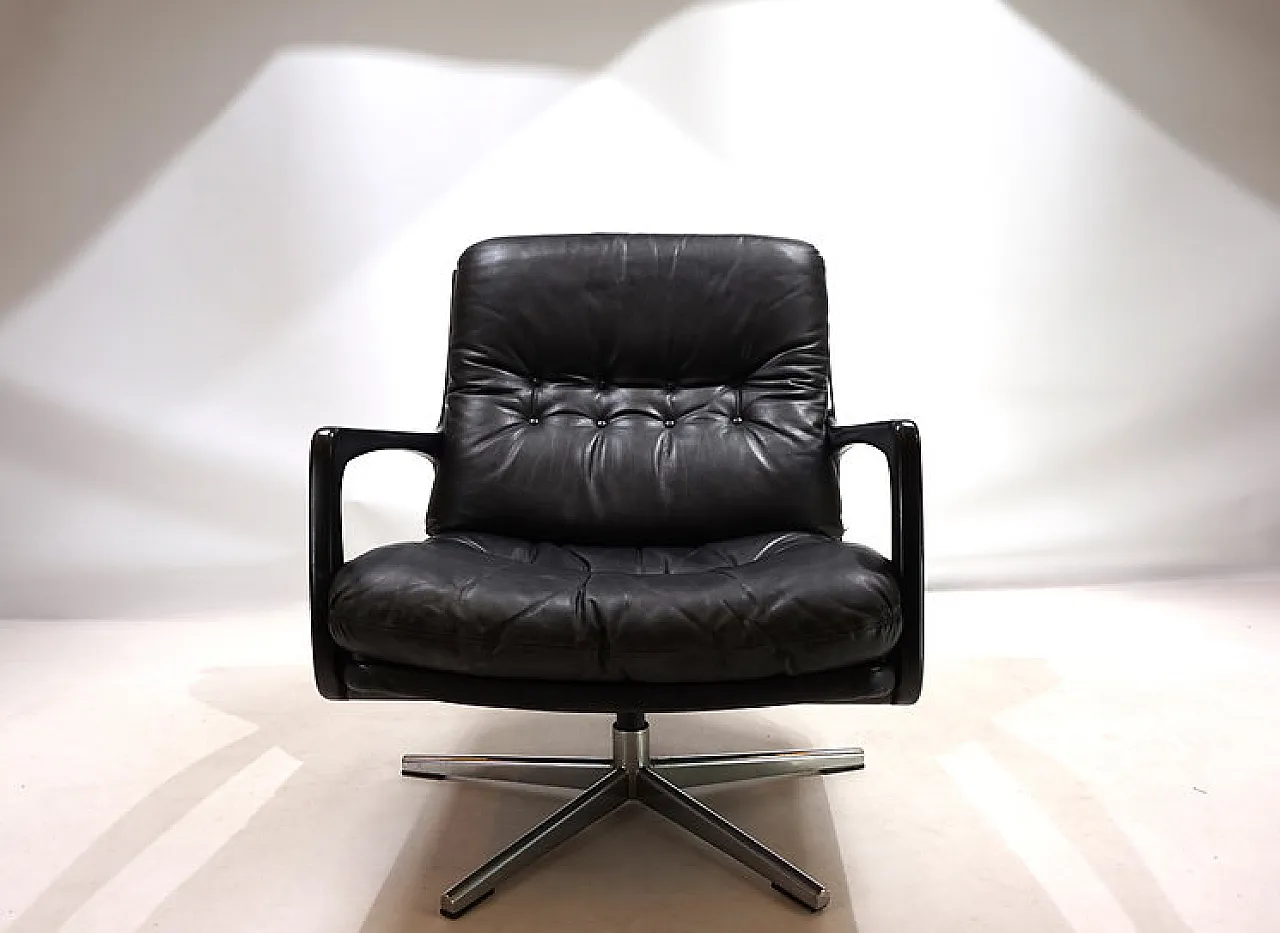 Leather lounge chair by Eugen Schmidt for Soloform, 1960s 15