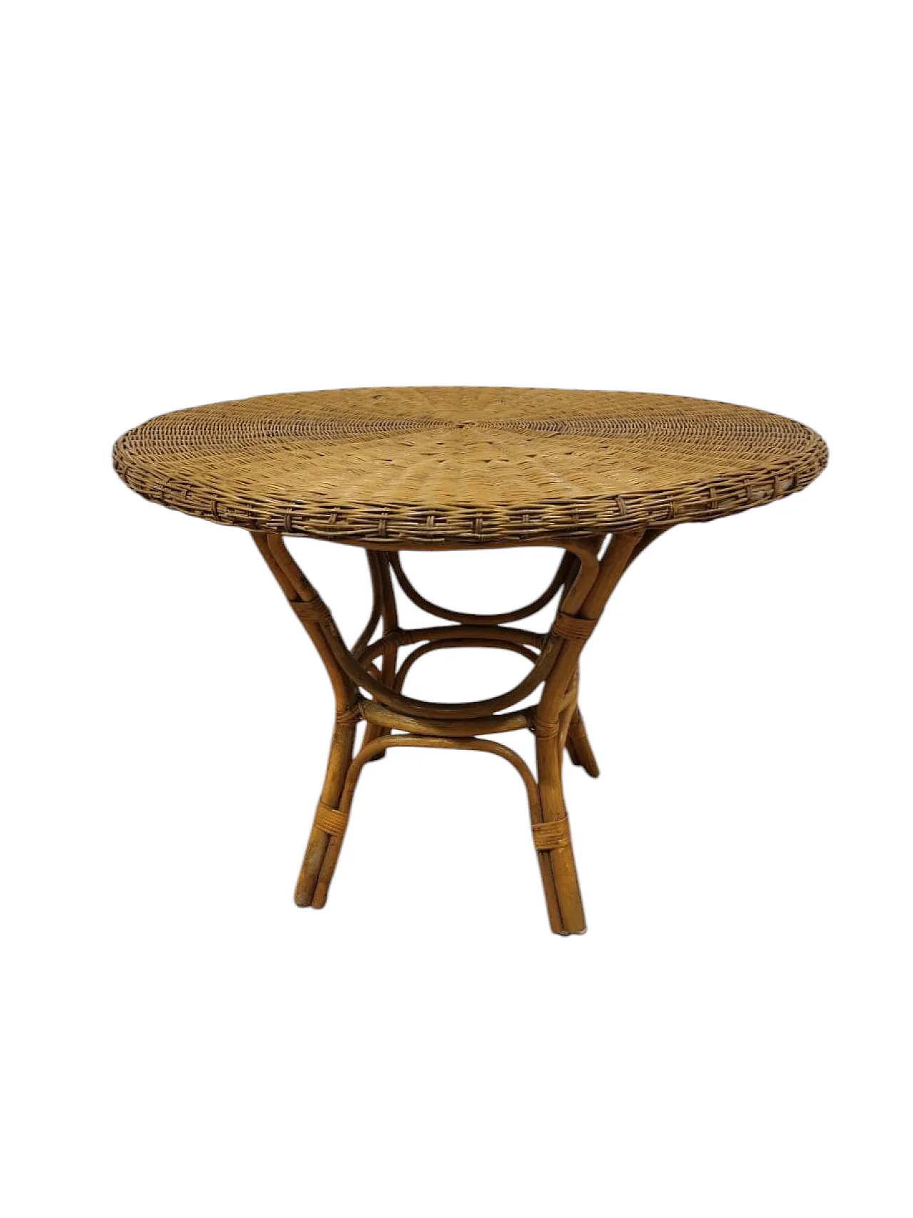 Wicker and Bamboo table Design Giò Ponti 1960s 1