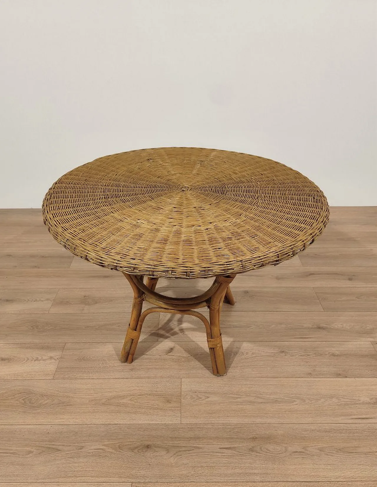 Wicker and Bamboo table Design Giò Ponti 1960s 5