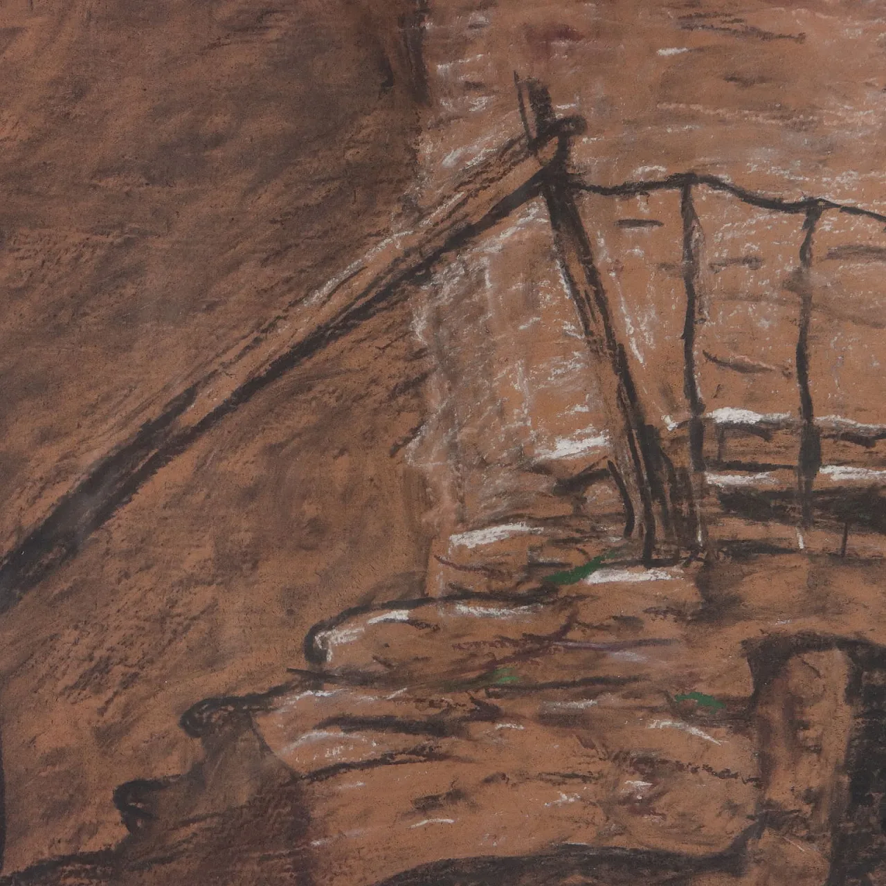 Painting by Angelo Dall'Oca, pastels on cardboard, 20th century 5