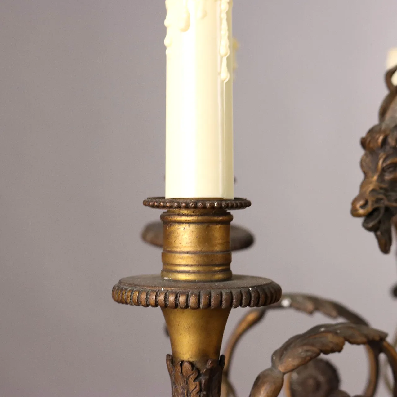 Lampadario in stile neoclassico in bronzo, '900 8