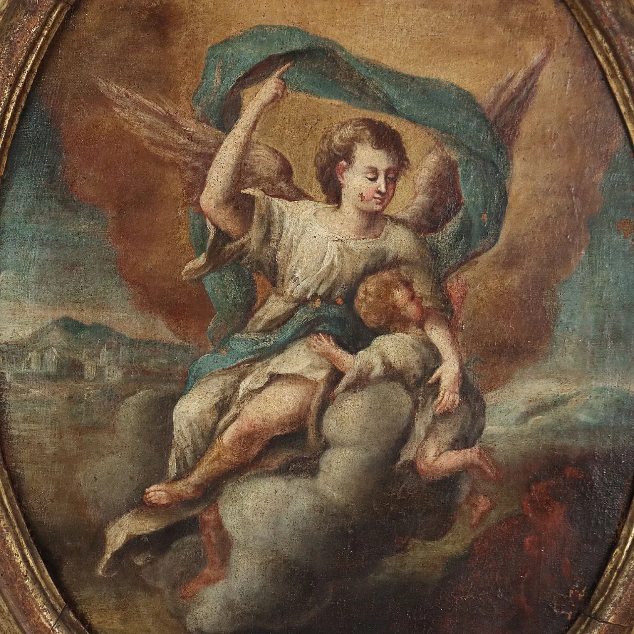 The Guardian Angel, oil on canvas, 19th century 3