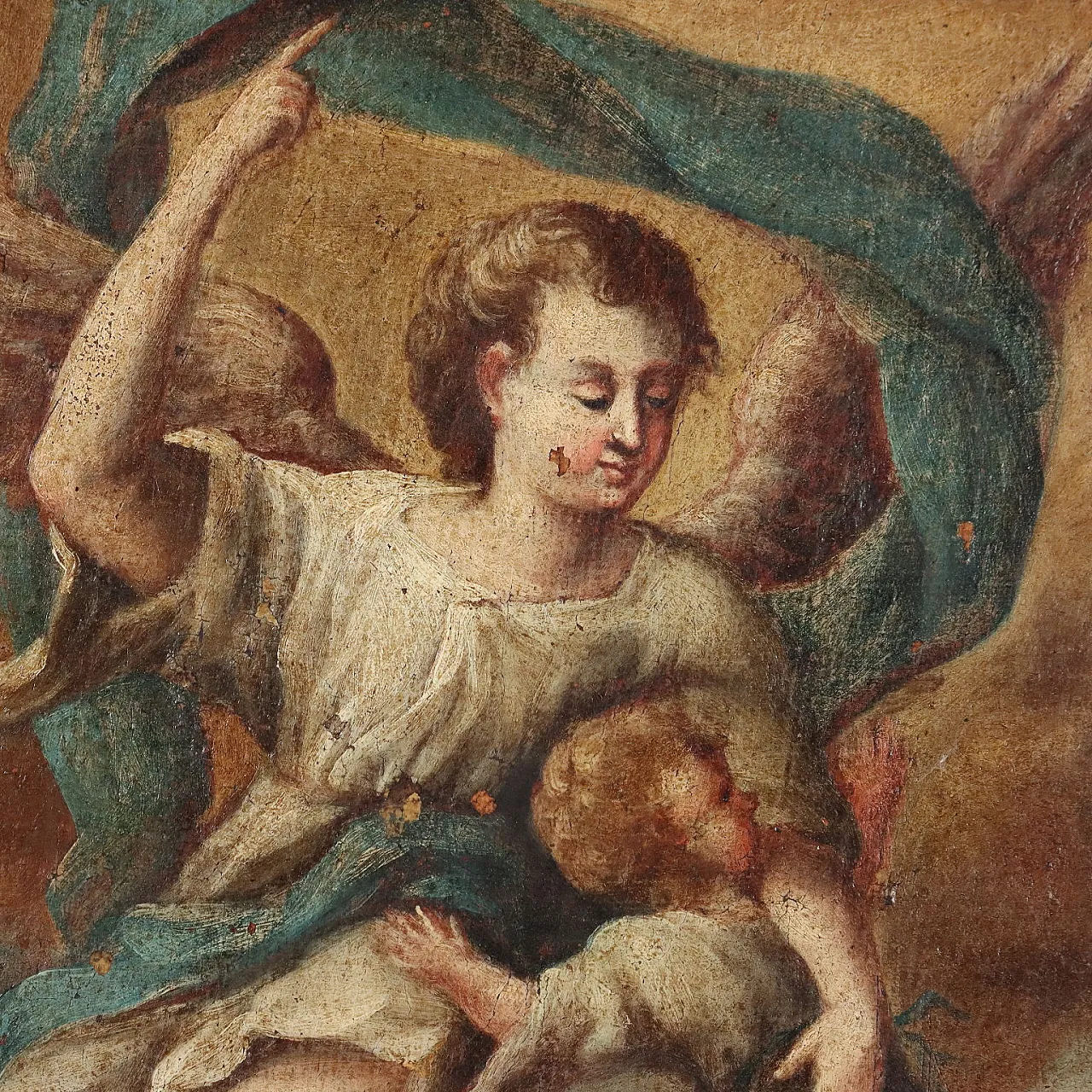 The Guardian Angel, oil on canvas, 19th century 4