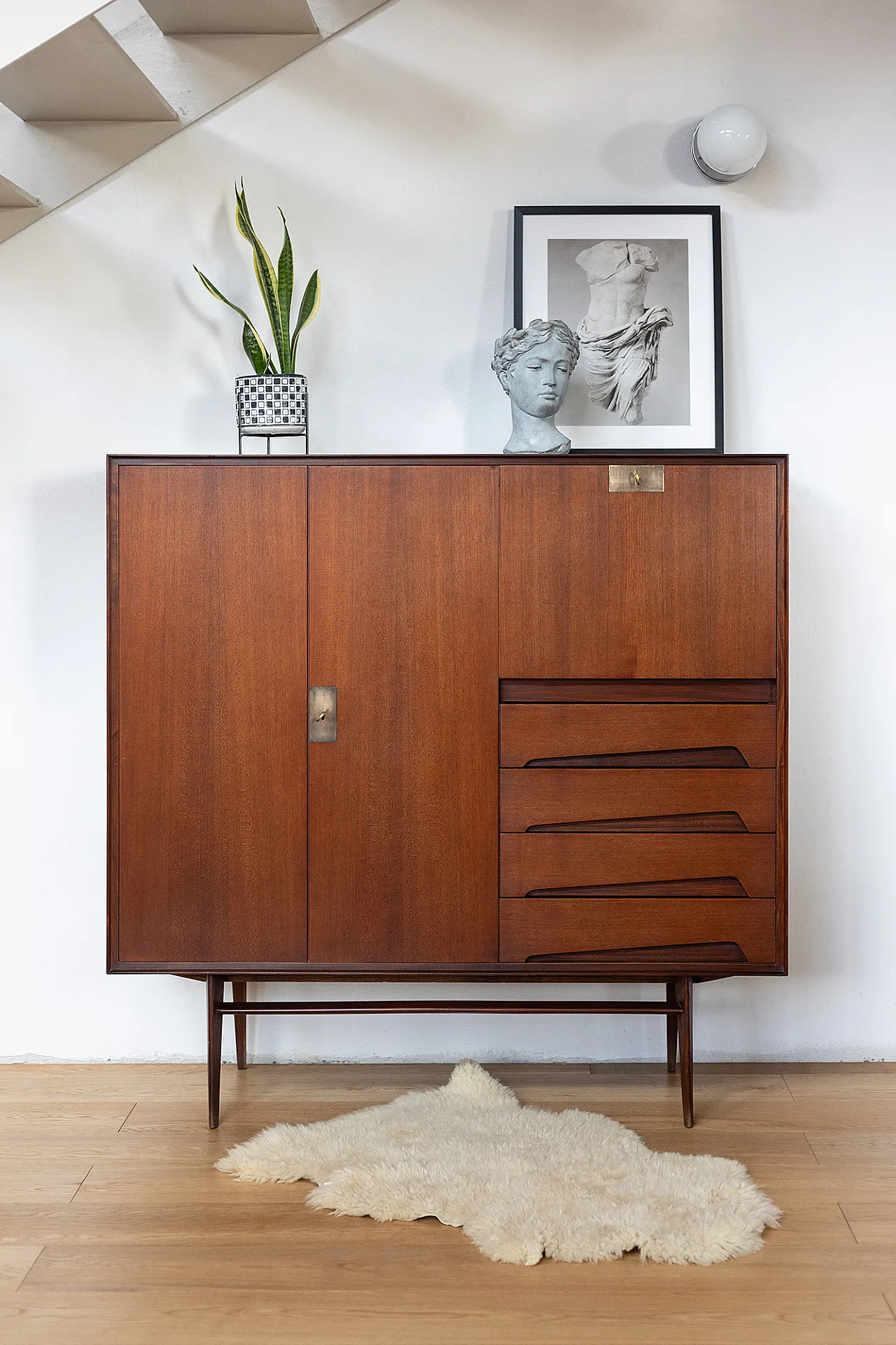 Highboard in teak by Palutari for Assi, 60s 1