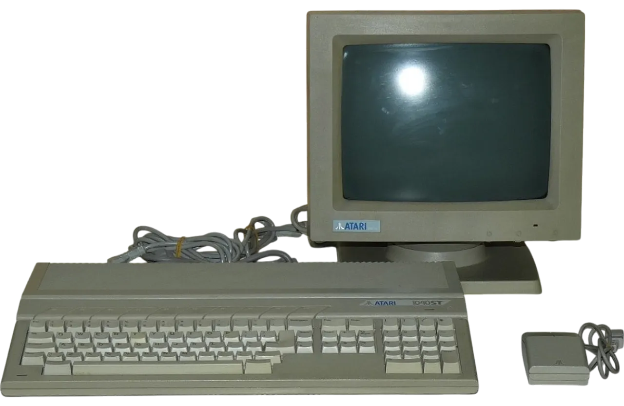 3 American Atari ST1040 Monochrome Monitor and Mouse, 1980s 30