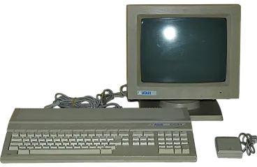 3 American Atari ST1040 Monochrome Monitor and Mouse, 1980s