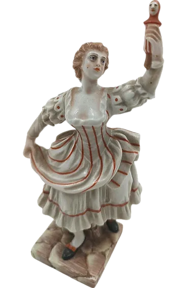 Ginori porcelain statue, Capodimonte Columbine series, 19th century