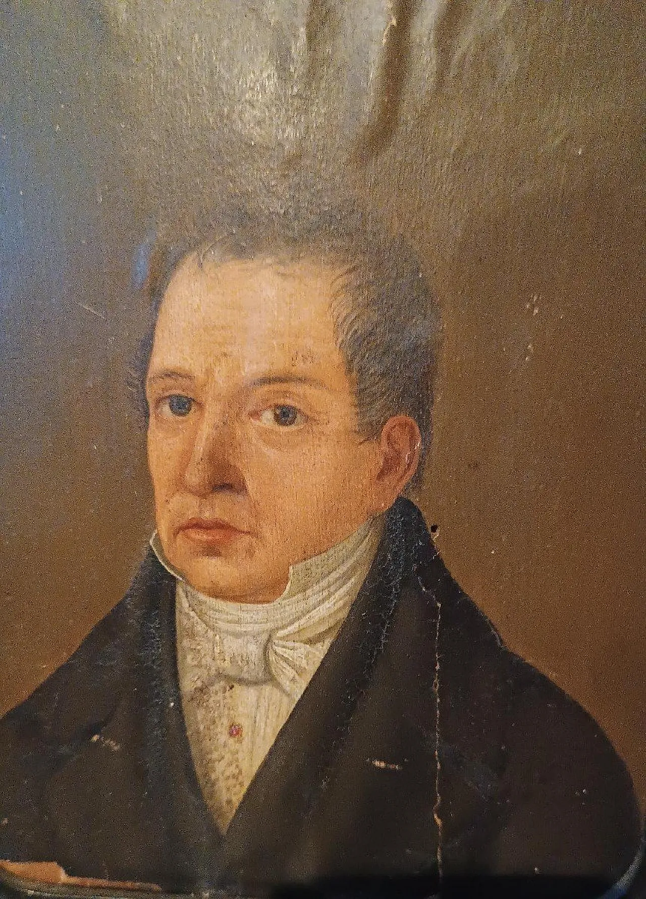 Portrait, oil on paper, early 19th century 3