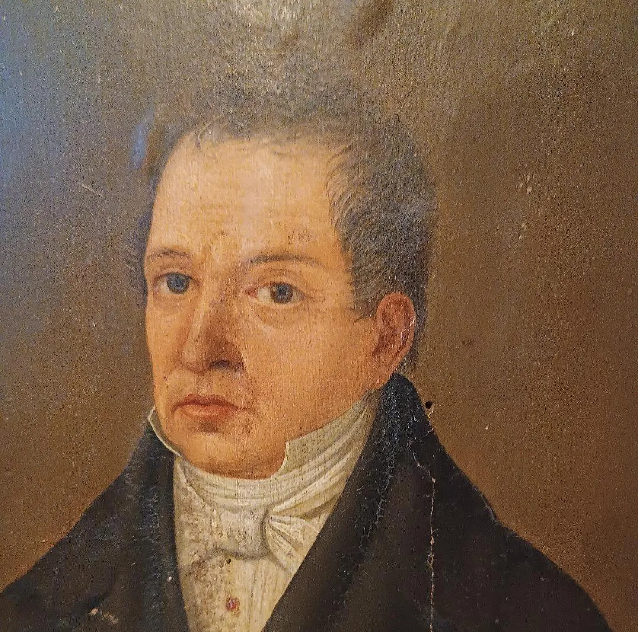 Portrait, oil on paper, early 19th century 4