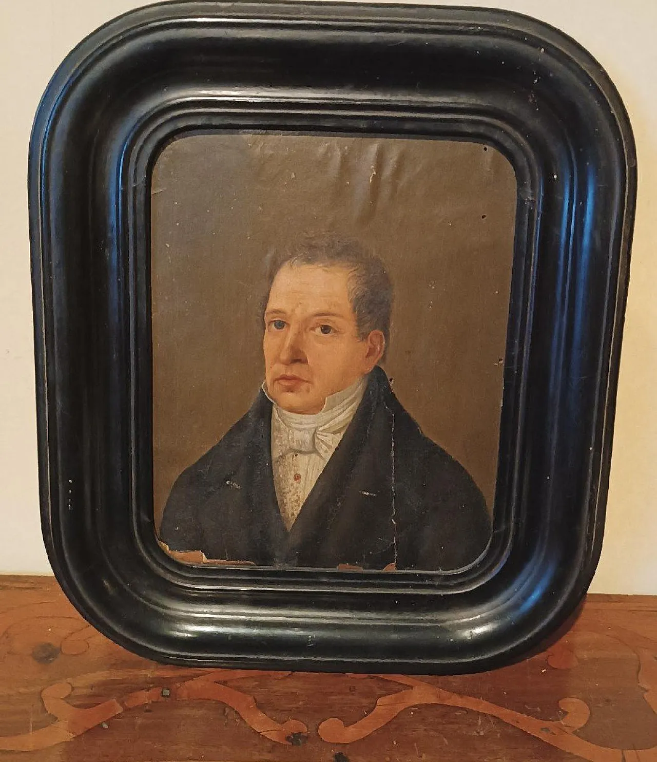 Portrait, oil on paper, early 19th century 5