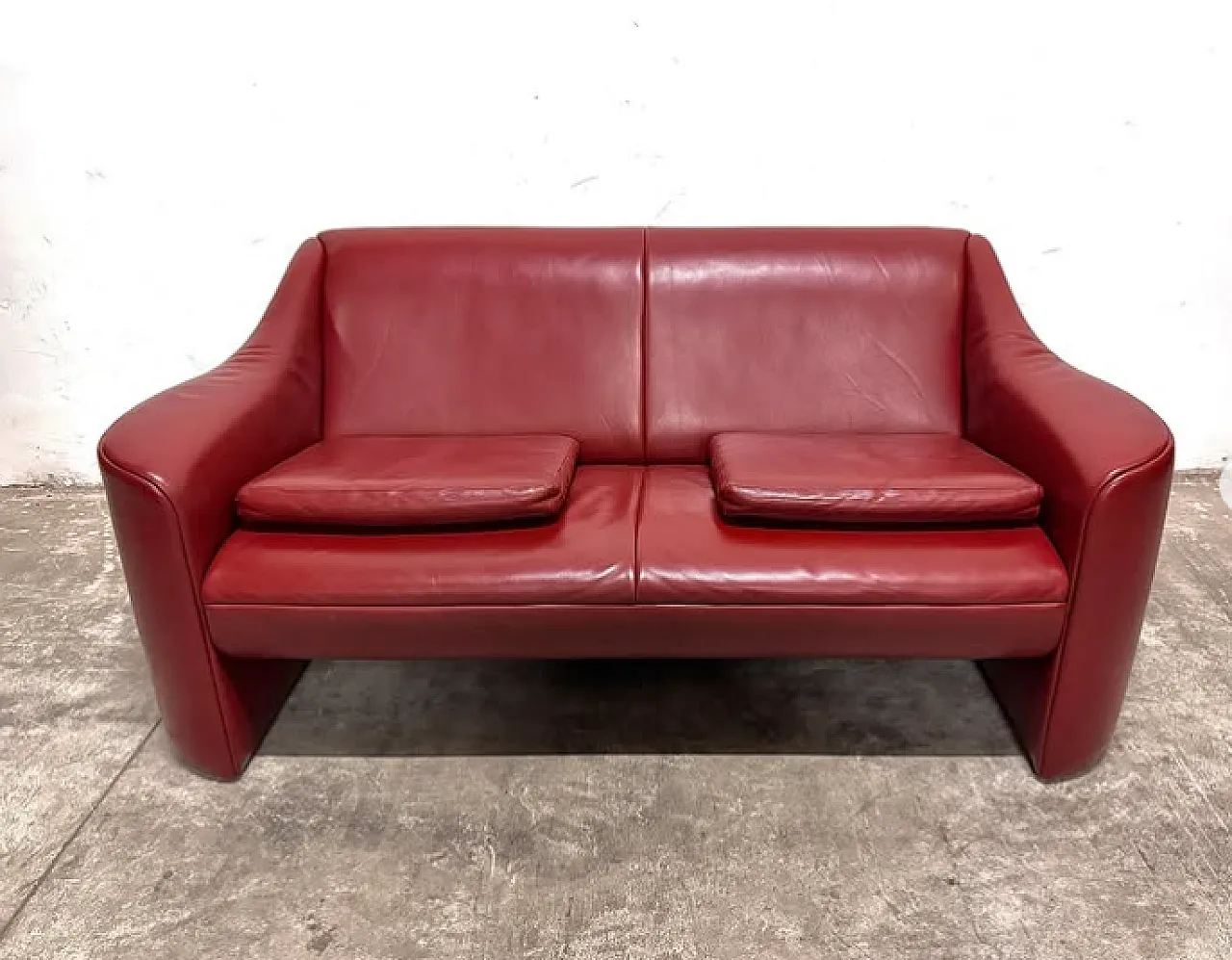 Real leather sofa by Matteo Grassi, 1980s 1