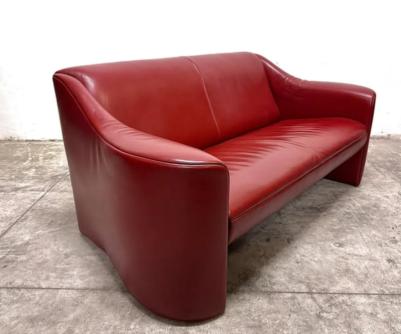 Real leather sofa by Matteo Grassi, 1980s 3