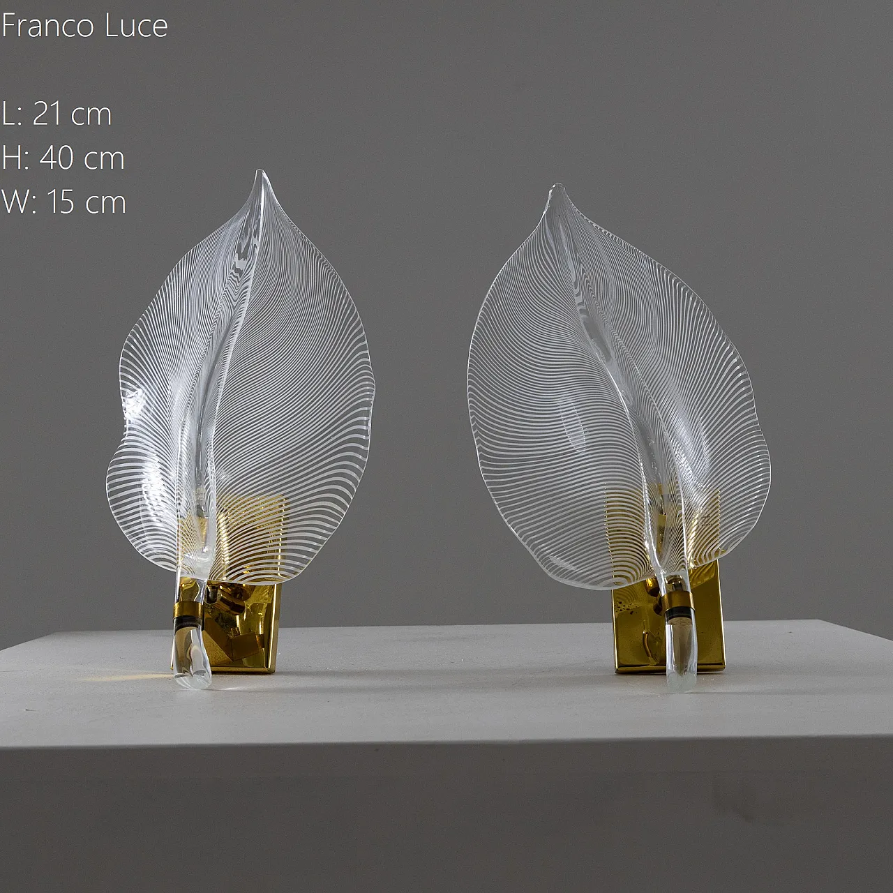 Pair of wall lamps by Franco Luce, 1970s 5