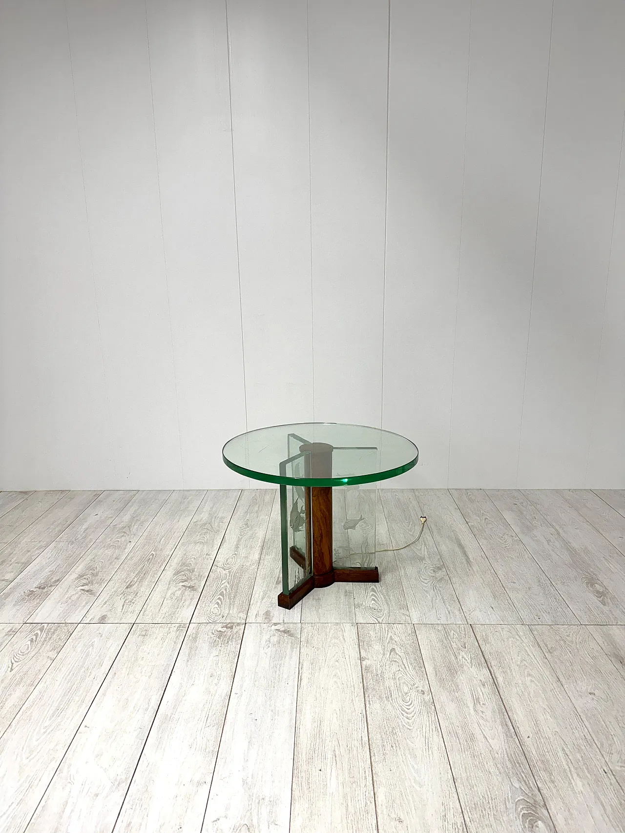 Etched glass coffee table by Luigi Brusotti, 1940s 17