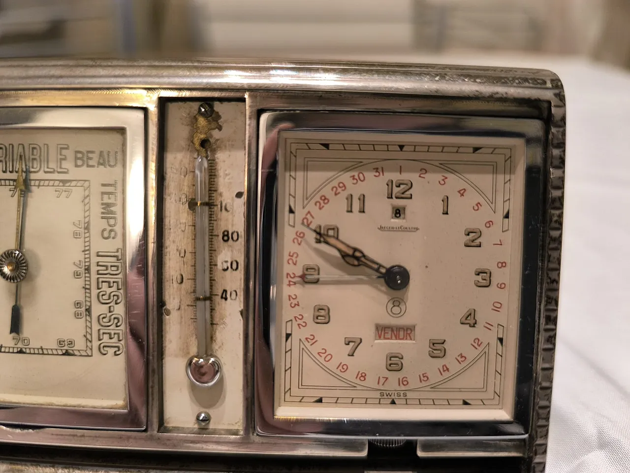 Table watch with barometer, early 20th century 6