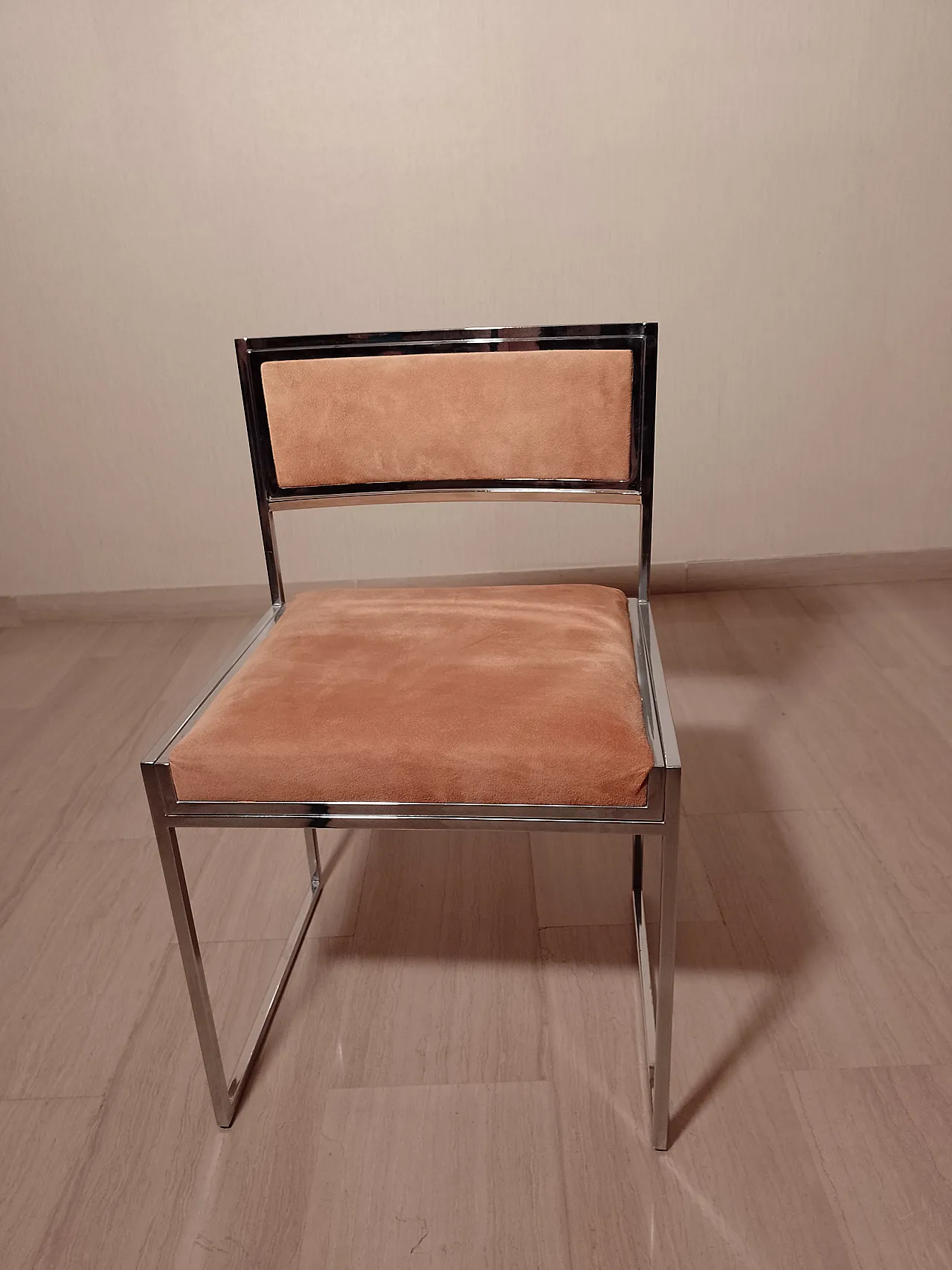 4 metal and fabric chairs, 70s 10