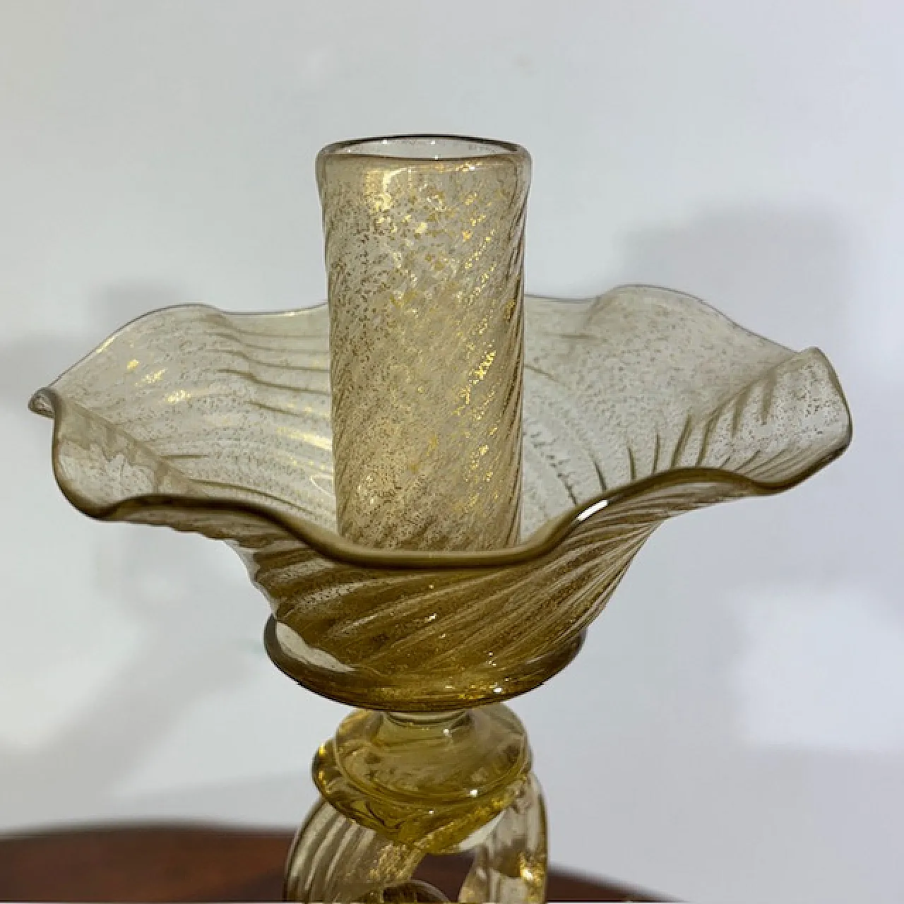 Coppia di candelabri in vetro Murano delfini, anni '70 6