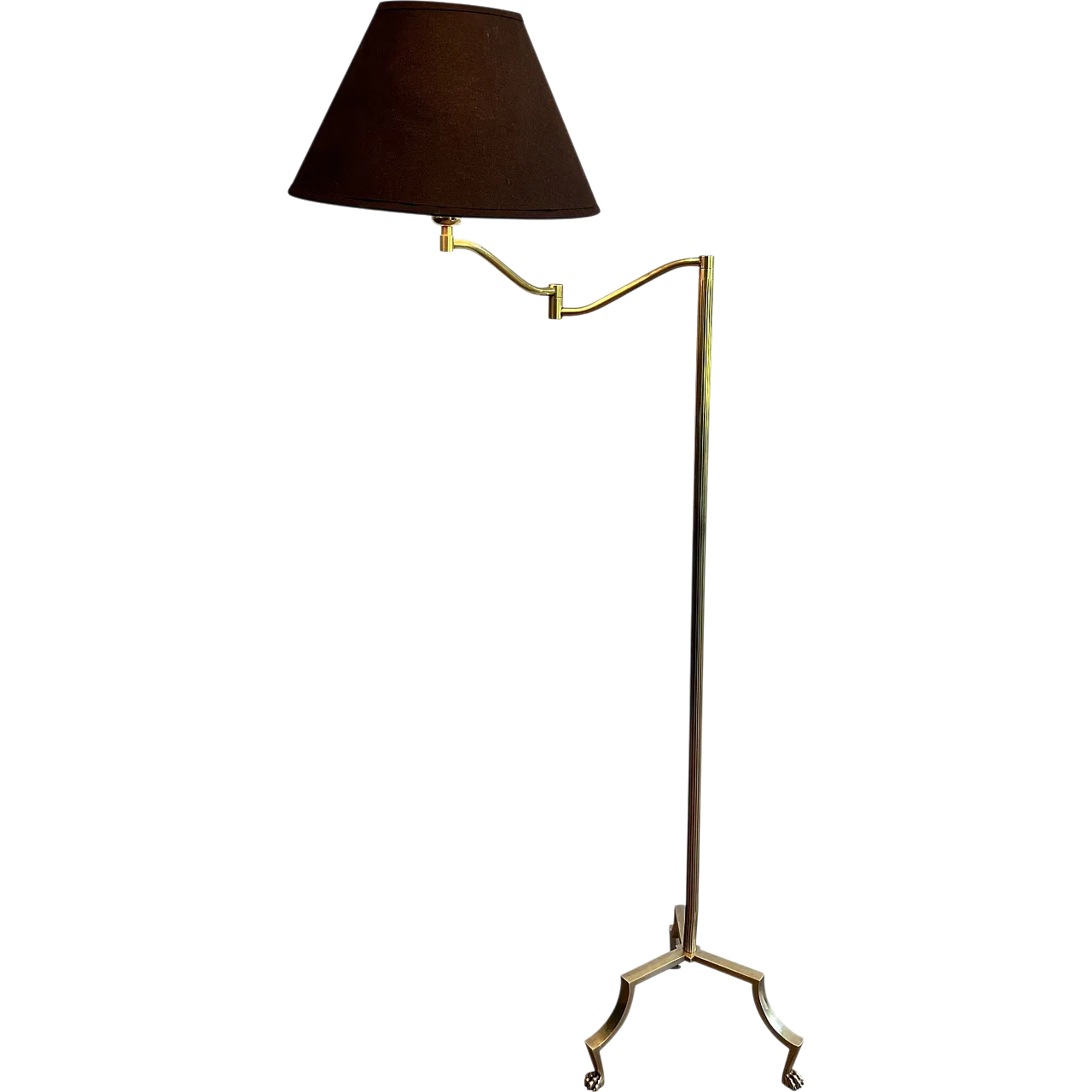 Brass reading lamp with claw feet, 1940s 21