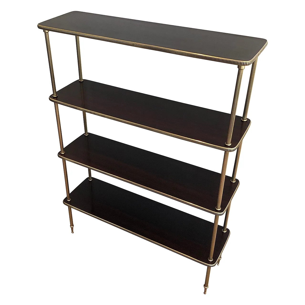 Wood and brass shelves by Maison Jansen, 1940s 1