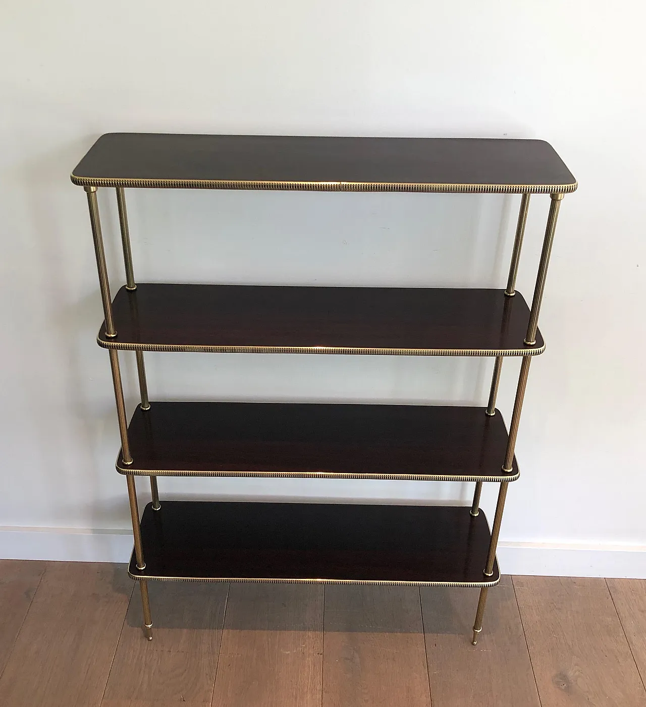 Wood and brass shelves by Maison Jansen, 1940s 2