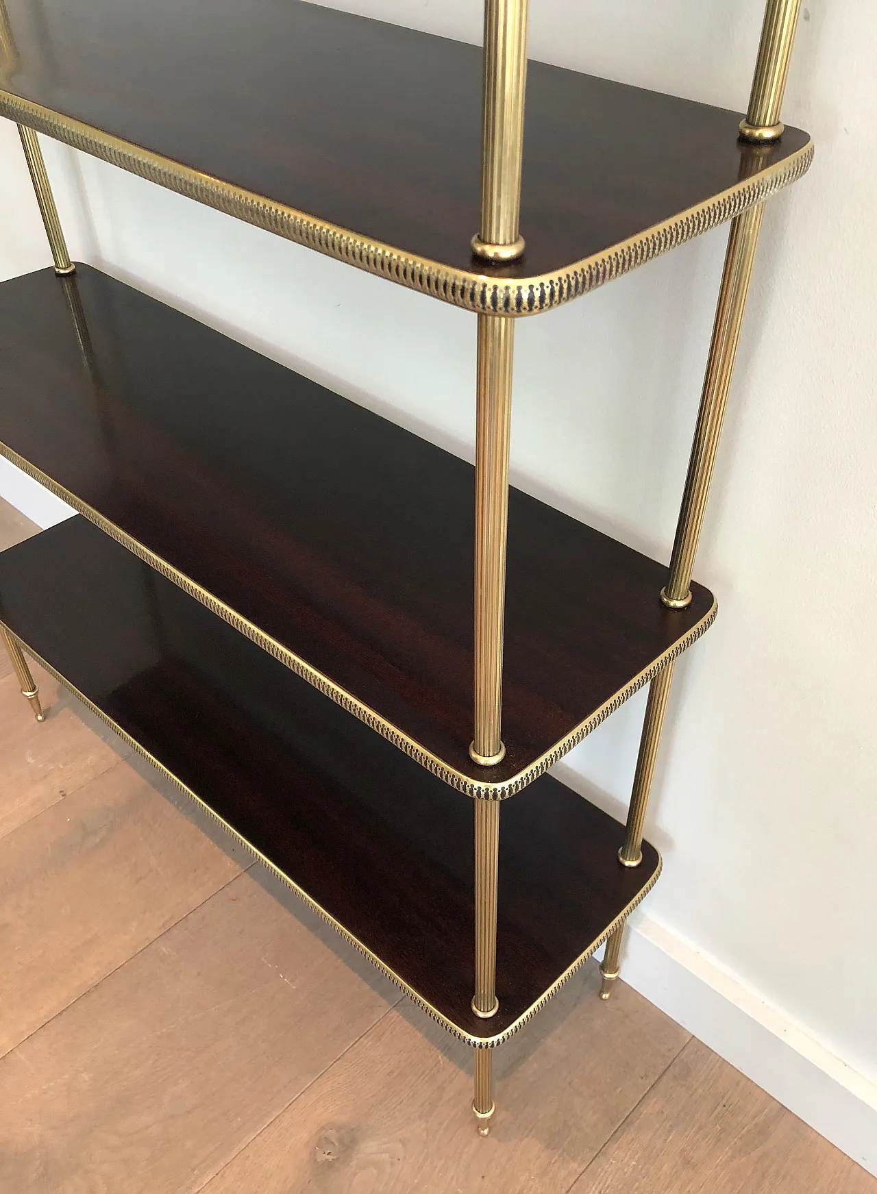 Wood and brass shelves by Maison Jansen, 1940s 7