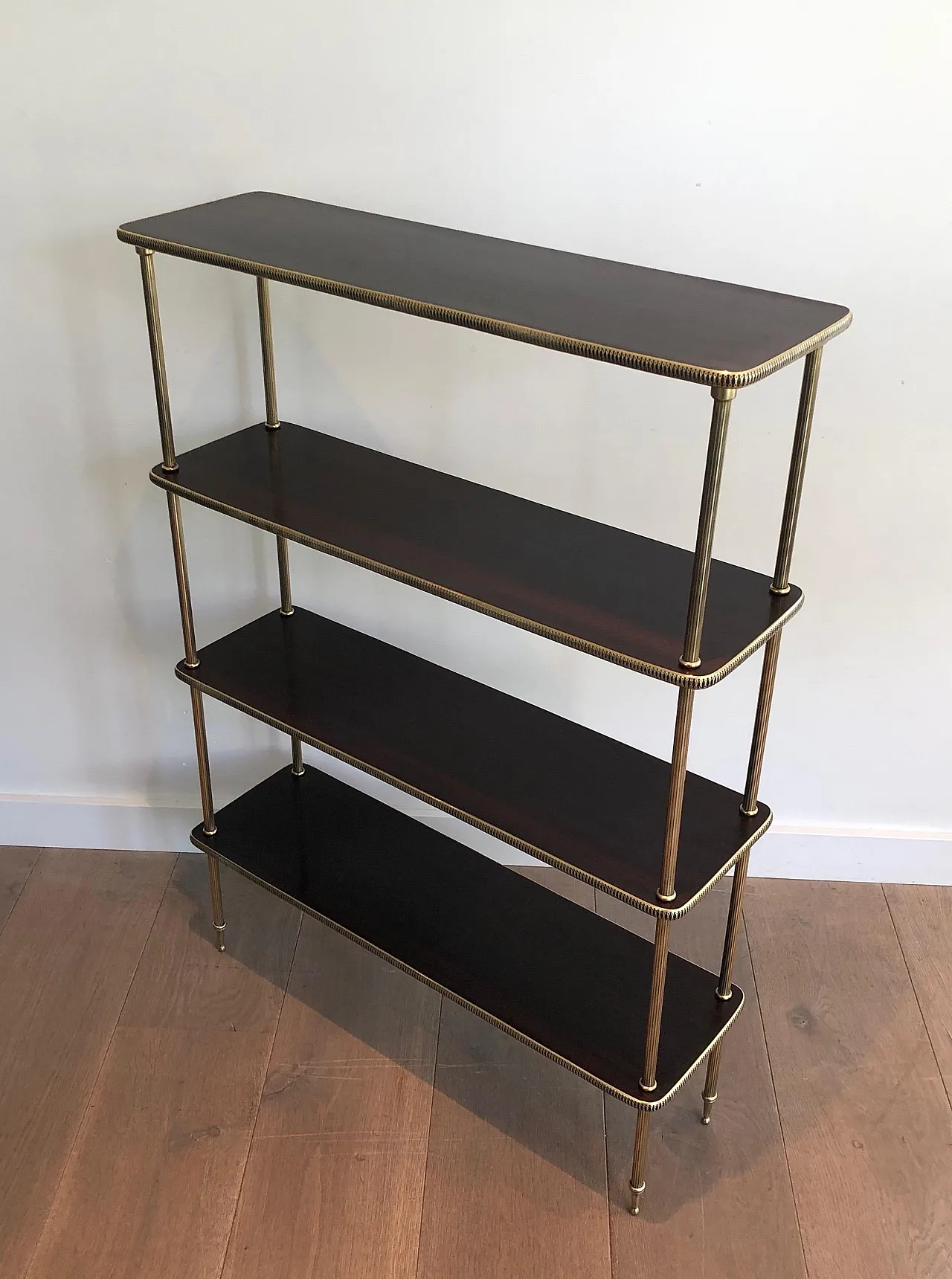 Wood and brass shelves by Maison Jansen, 1940s 12