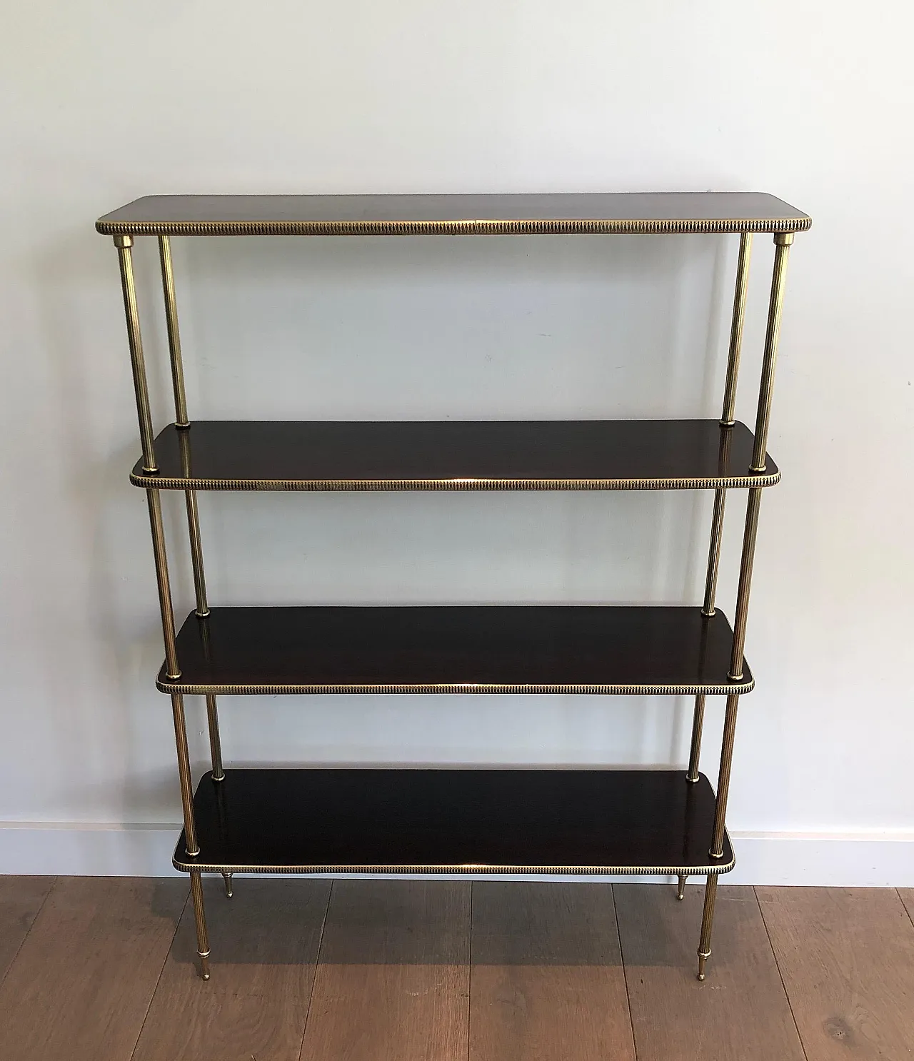 Wood and brass shelves by Maison Jansen, 1940s 14