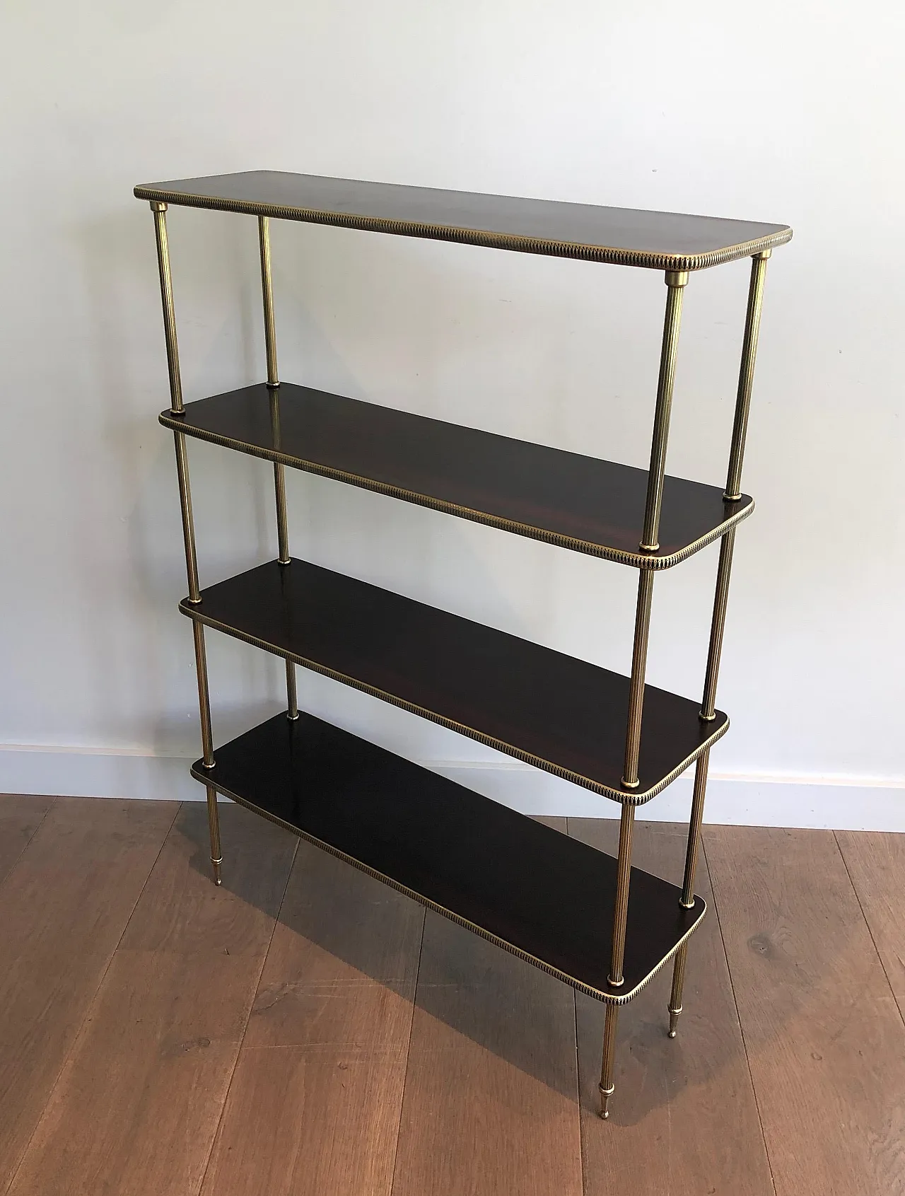 Wood and brass shelves by Maison Jansen, 1940s 15