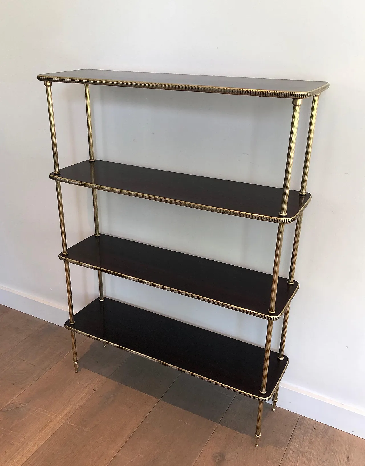 Wood and brass shelves by Maison Jansen, 1940s 16