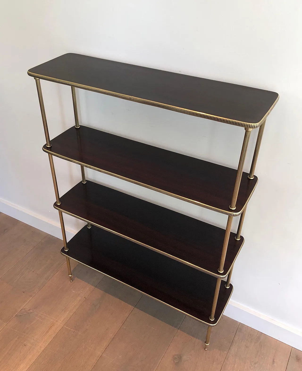 Wood and brass shelves by Maison Jansen, 1940s 17